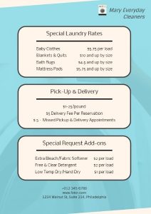 price list template