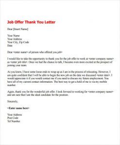 work company thank you for job in a team interview accept sincerely to employer