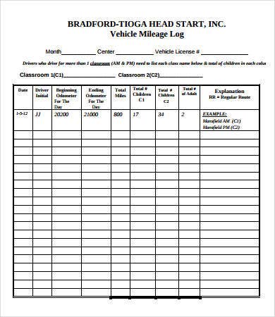 free maintenance log