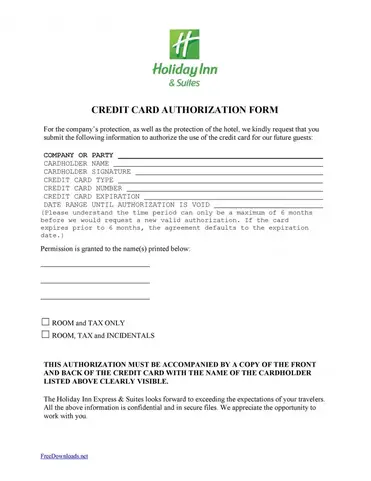 17 Credit Card Authorization Form Template Download