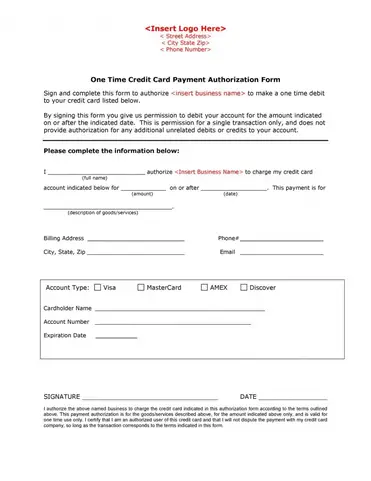 22+ Credit Card Authorization Form Template Download [PDF Doc] With Regard To Credit Card Billing Authorization Form Template