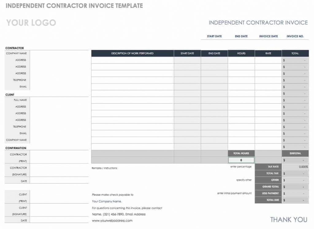 free contractor invoice template