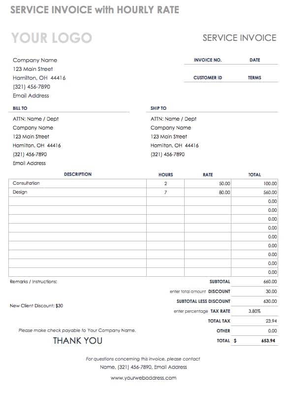 contractor invoice template