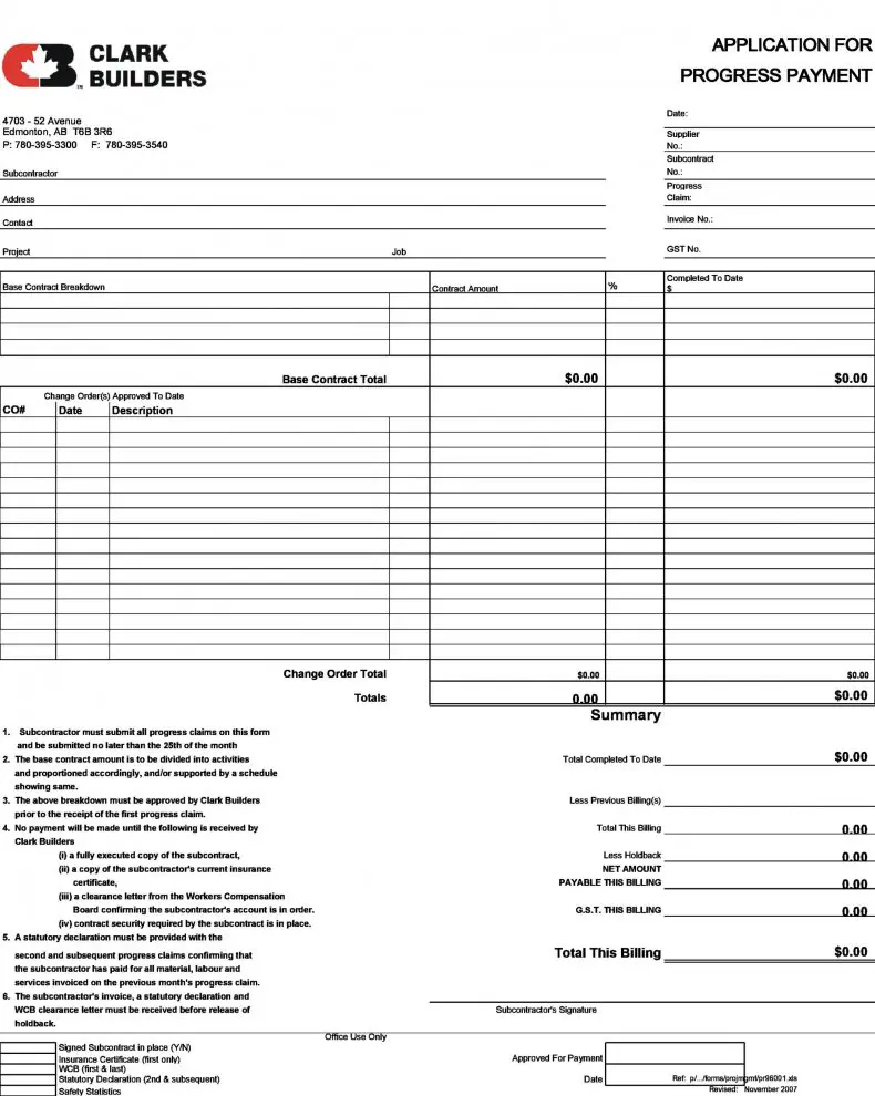 contractor invoice template