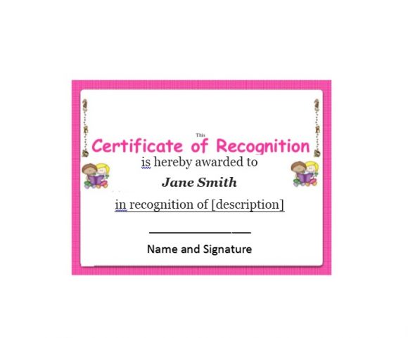 certificate of appreciation