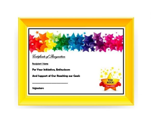 certificate of appreciation