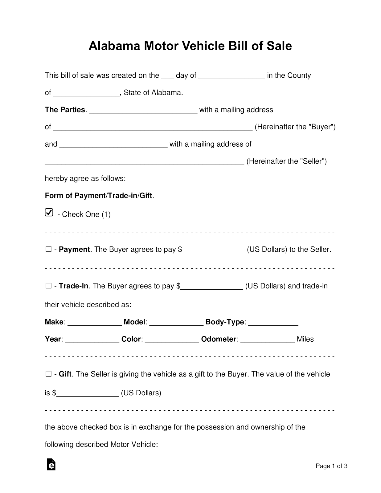 free bill of sale form pdf word templates download 2020