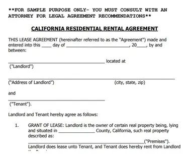 11 california lease agreement free download pdf word