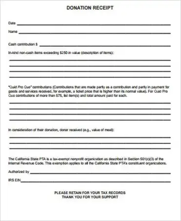 37 donation receipt template download doc pdf
