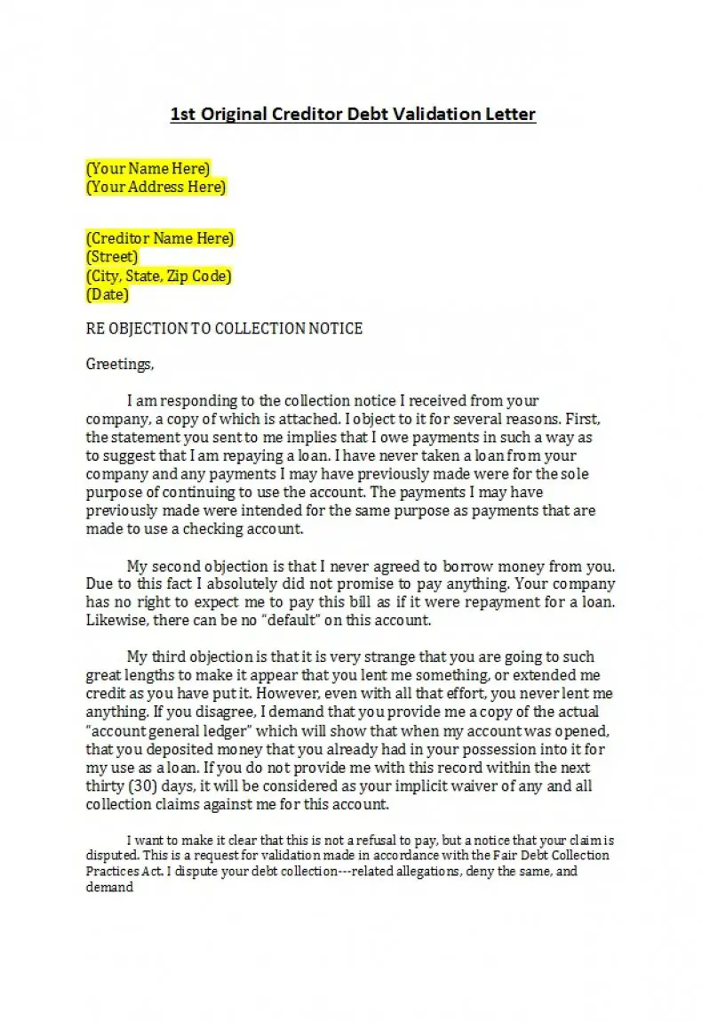 debt validation letters cease and desist 