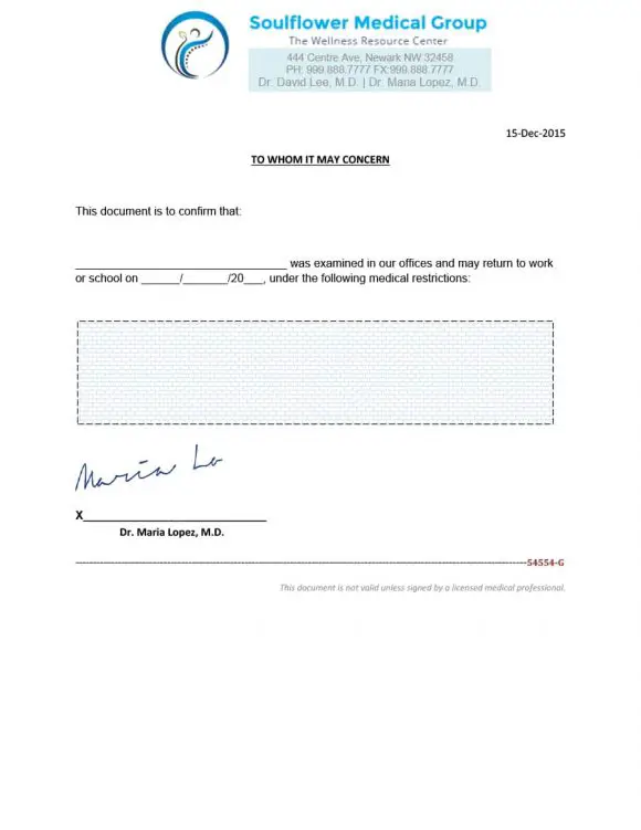 Free Fake Doctors Note Template Download