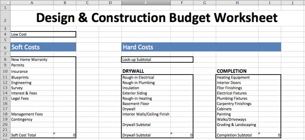 rights reserved microsoft excel cost estimates