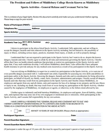 25 general release of liability form download word pdf