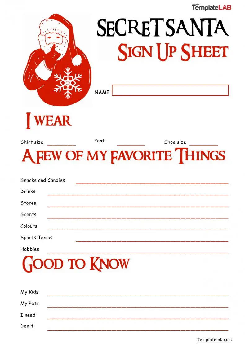 sign up sheets