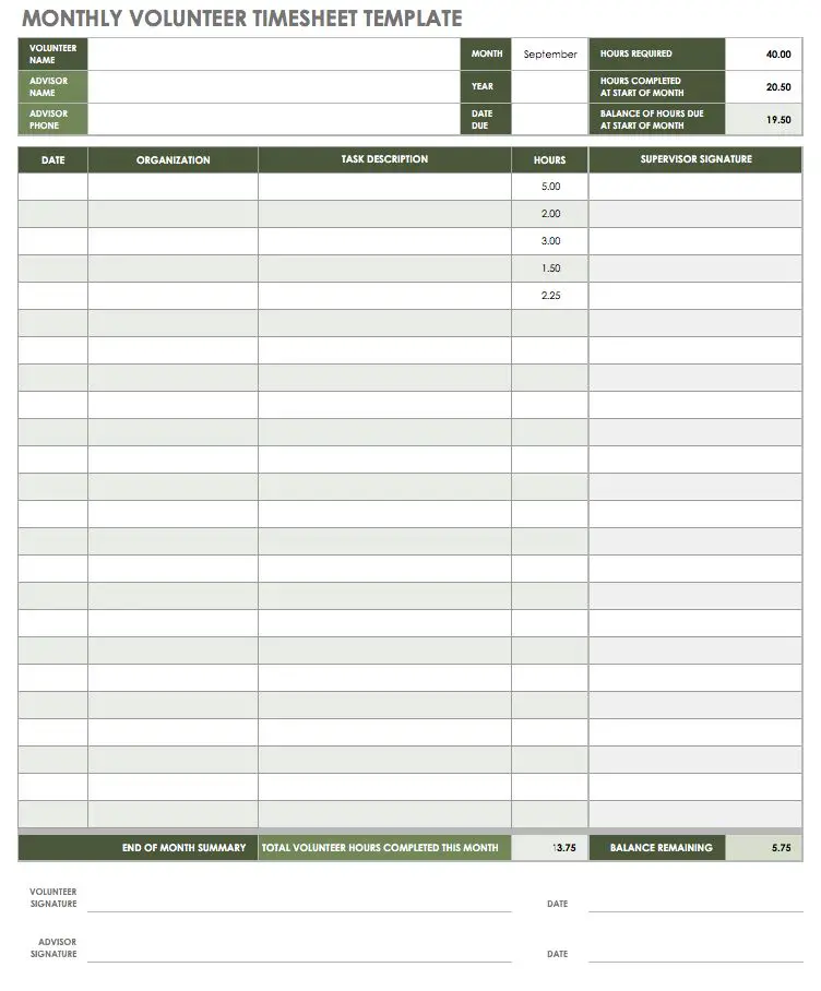 end time log template for time tracking word time log templates