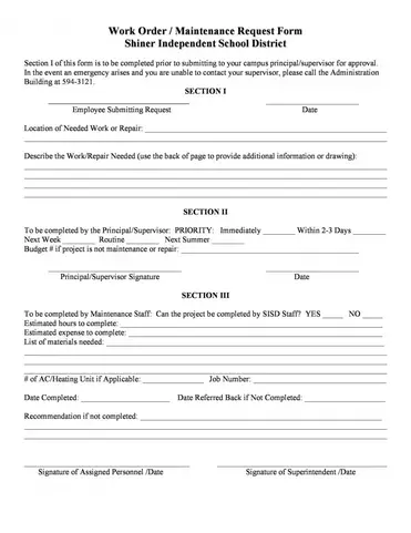 17 work order template free download word excel pdf