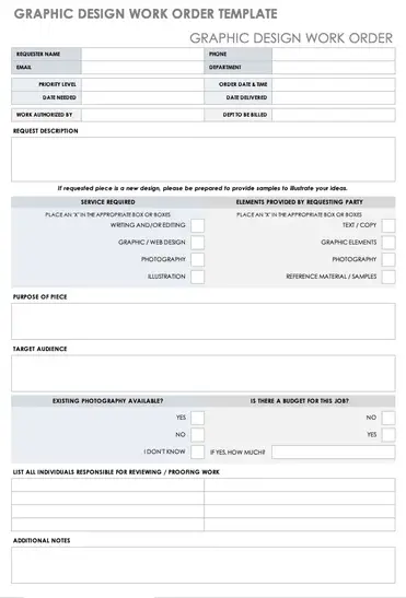 17 work order template free download word excel pdf