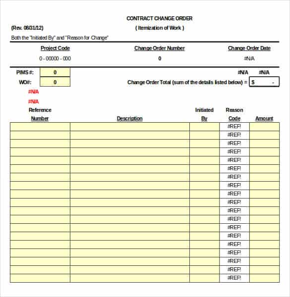 change order template