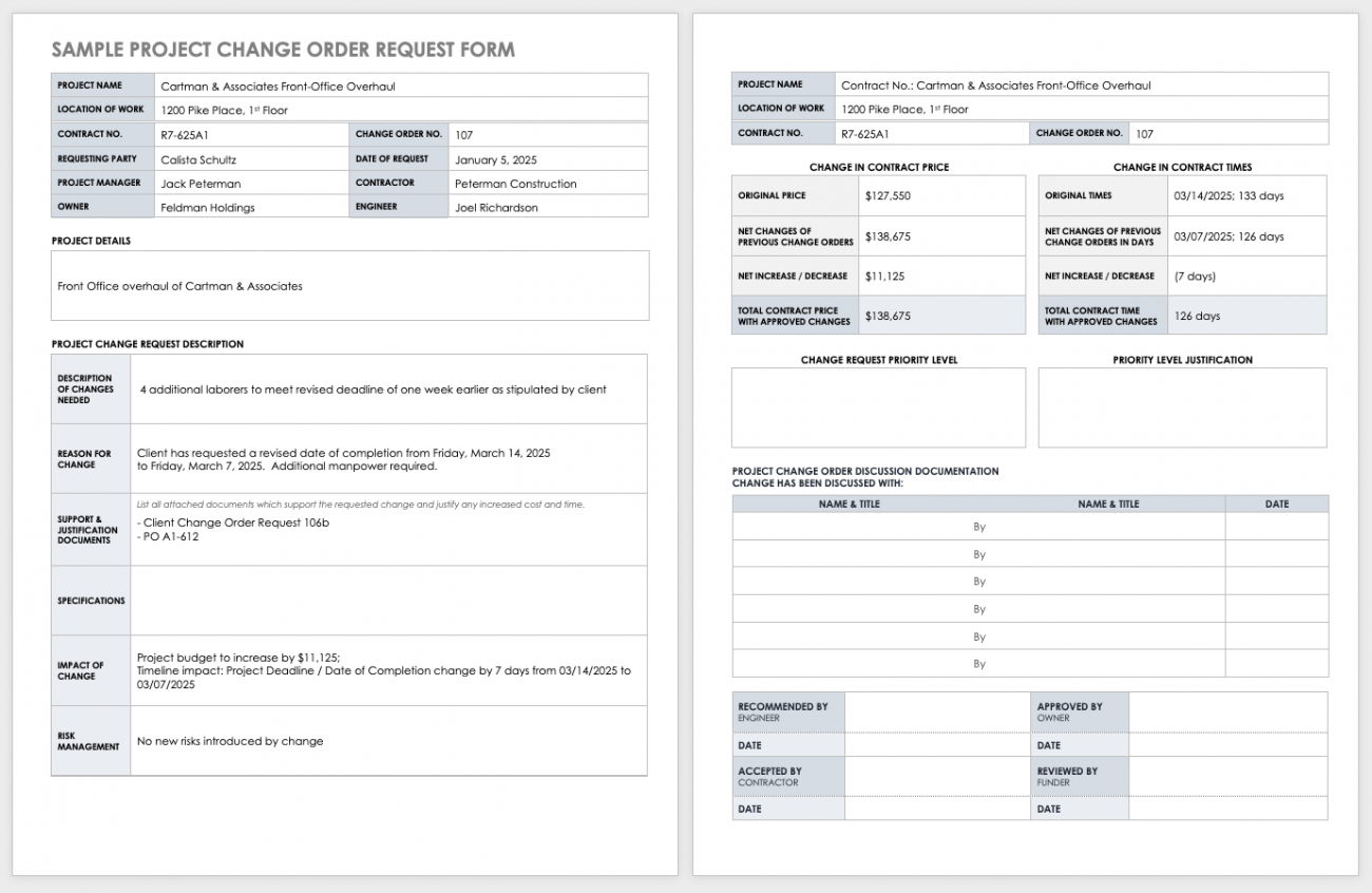 contract change order template download