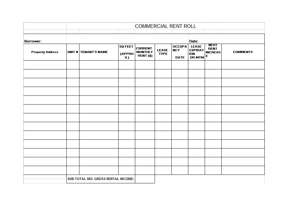 11+ Rent Roll Template Editable Free Download [Word, PDF]