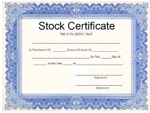 stock certificate template