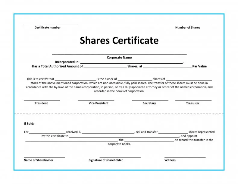 free stock certificate template