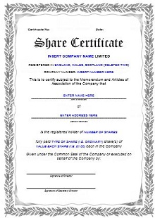 free stock certificate templates