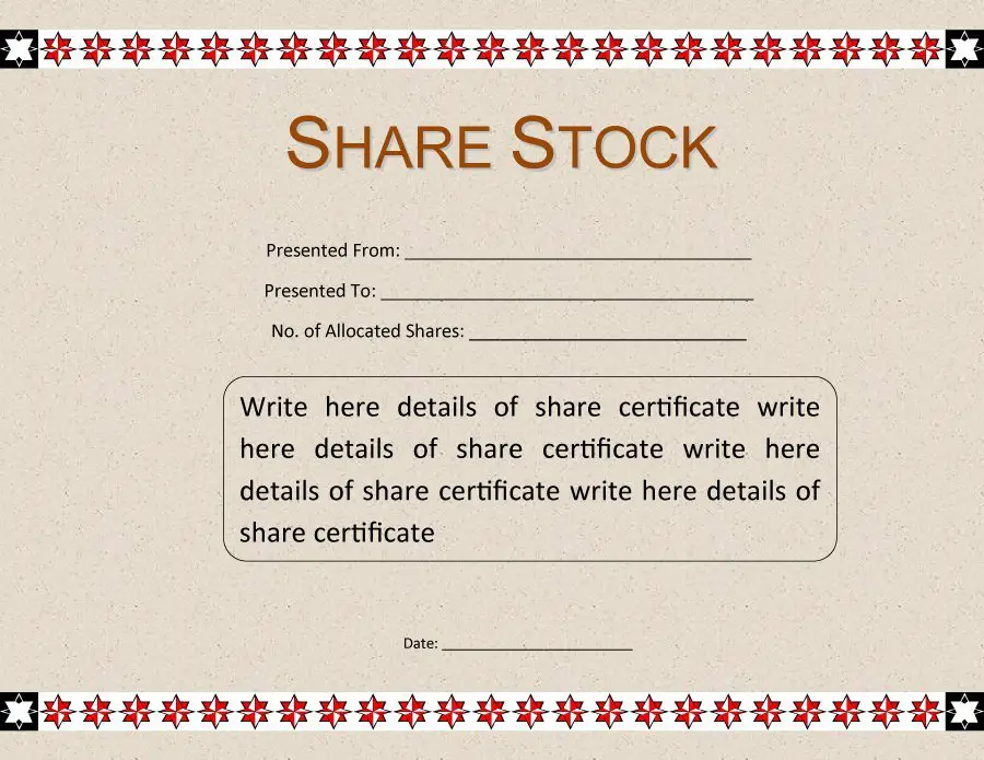 stock certificates
