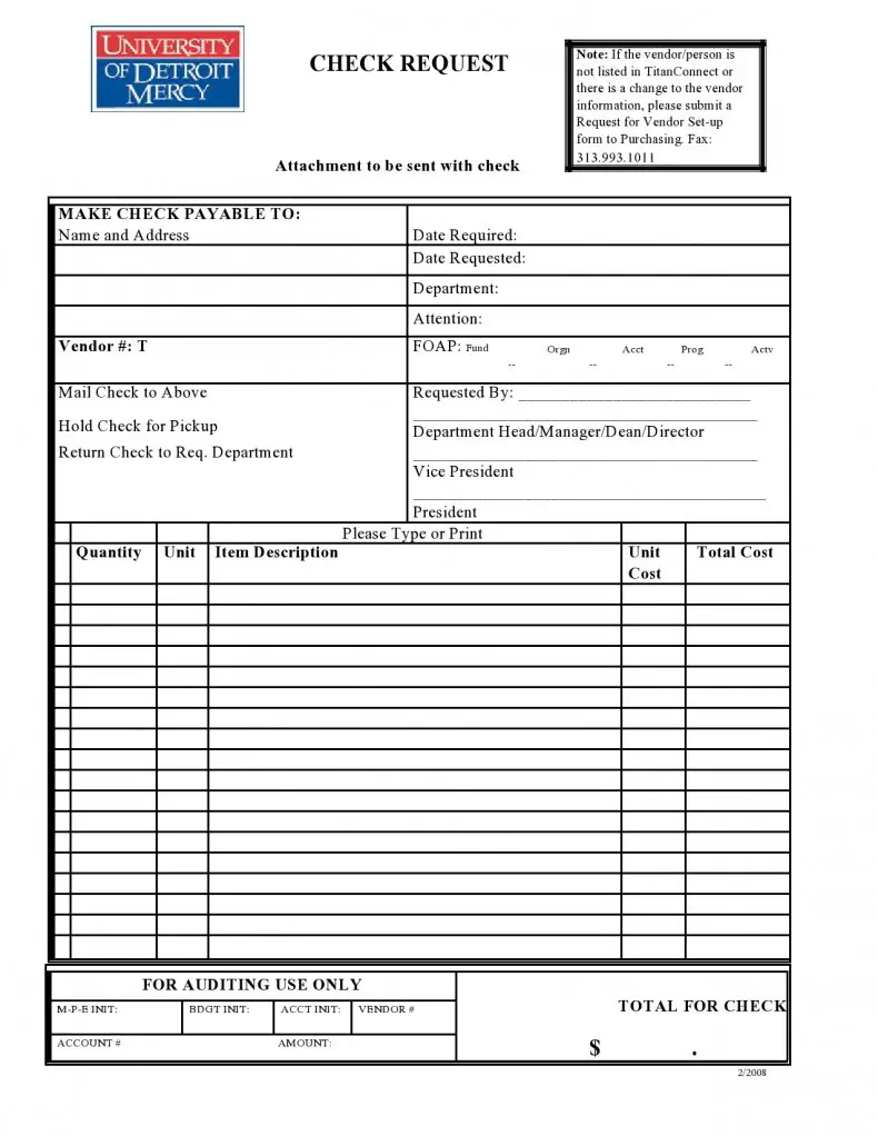 check request form