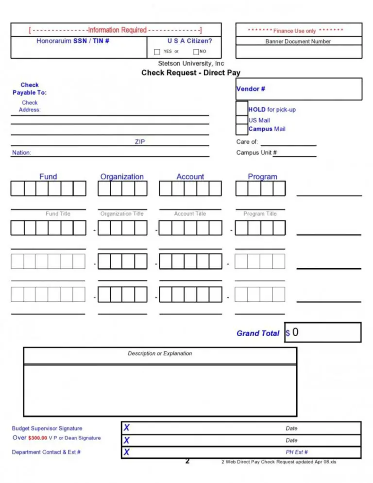 11+ Check Request Form Template Download [PDF, Excel]