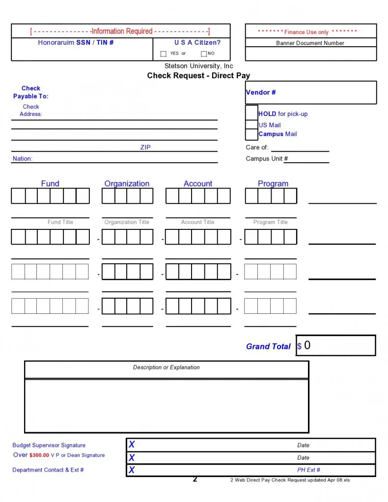 check request form