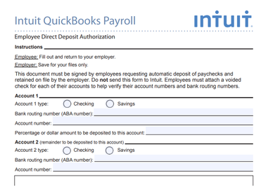 7 quickbooks direct deposit form free download word pdf