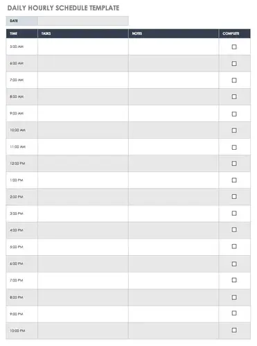 11 hourly schedule template editable download excel word