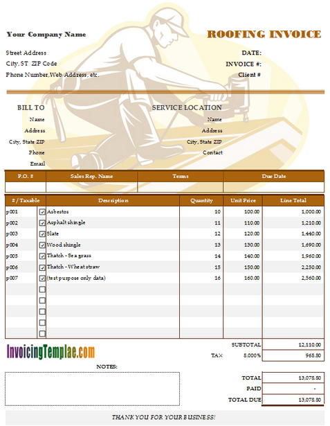 Roofing Templates Free PRINTABLE TEMPLATES