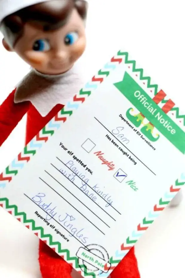 Elf On The Shelf Note Template