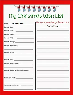 Secret Santa Wish List Form