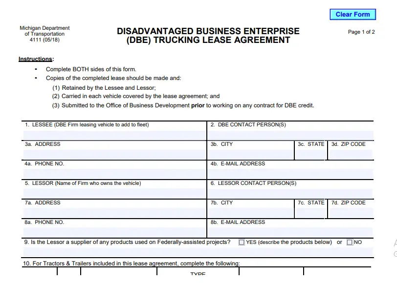 9 Truck Lease Agreement Form Download PDF Word Best Printables 2022 