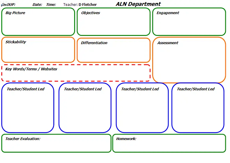 Lesson Plan Template Editable
