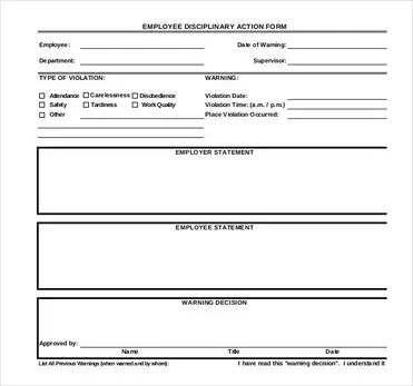 13 employee write up form template download word pdf doc