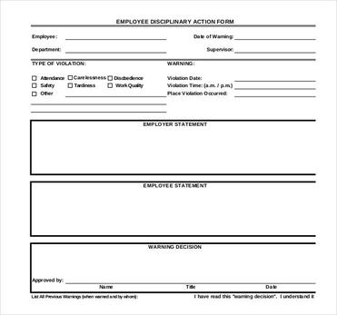 13 employee write up form template download word pdf doc