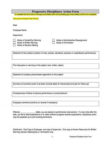13 employee write up form template download word pdf doc