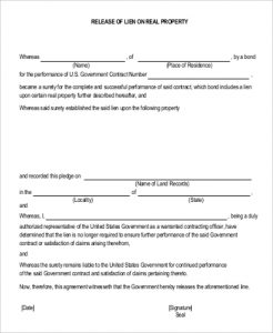 9+ FREE Sample Release of Lien Form [PDF, MS Word]