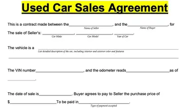 11 printable vehicle purchase agreement templates free download