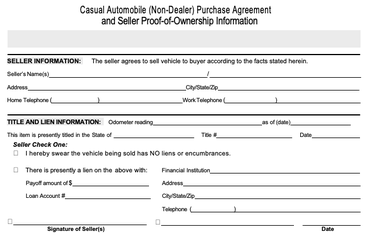 11 printable vehicle purchase agreement templates free download