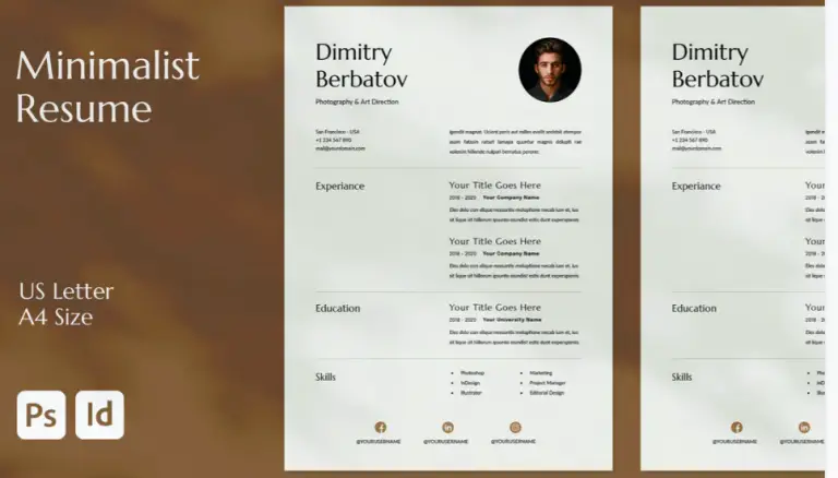 Adobe indesign free resume templates download