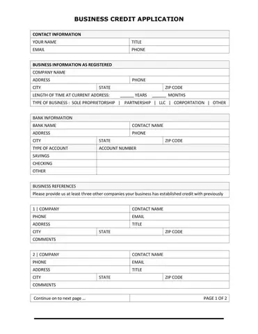 22+ Business Credit Application Form Templates Download [Word, PDF] Inside Business Account Application Form Template