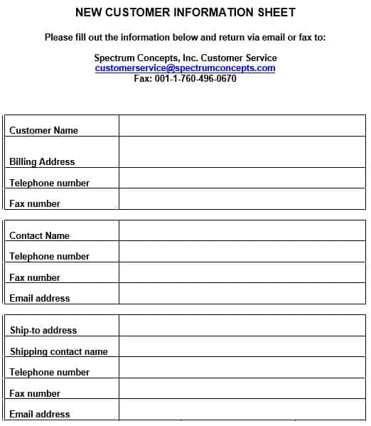 customer data sheets for excel customer data sheets for excel