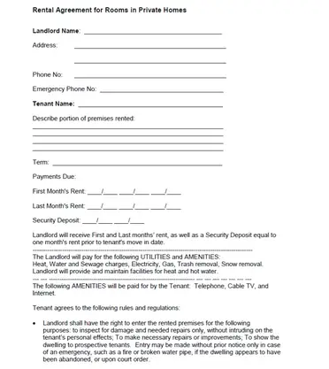 13 month to month rental agreement template word pdf doc